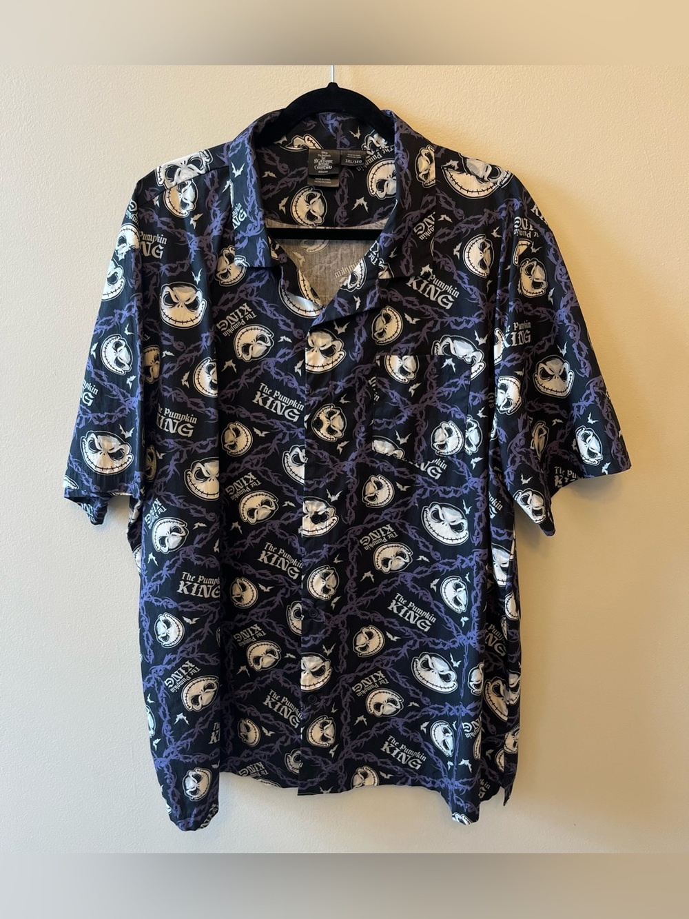 The Nightmare Before Christmas Jack Skellington Pumpkin King Button Up Men's 3XL